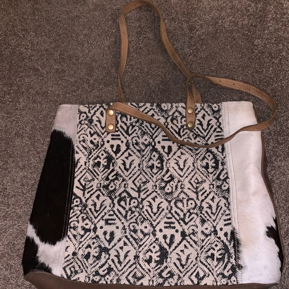 Cowhide shoulder bag